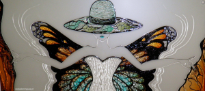 Stained Glass - Sculptural Lady with Butterfly Wings - Details