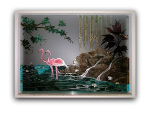 Vitral - Flamingos Festivos