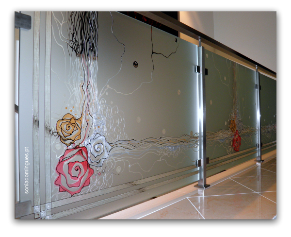 Vitral - Varandim - Rosas com Efeito Cristal 2