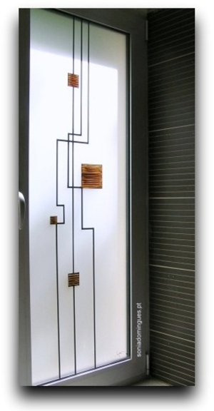 Exterior Door - Electronic Circuitry - Gold & Chocolat