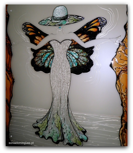 Stained Glass - Sculptural Lady Butterfly