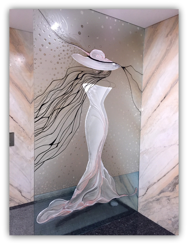 Vitral - Painel Protector de Chuveiro - Gêmeas Esculturais 