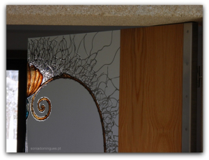 Interior Doors in Stained Glass - "Seashell with Crystal Effects" - Details