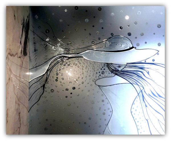 Vitral - Painel Protector de Chuveiro - Carrara Escultural - Detalhes